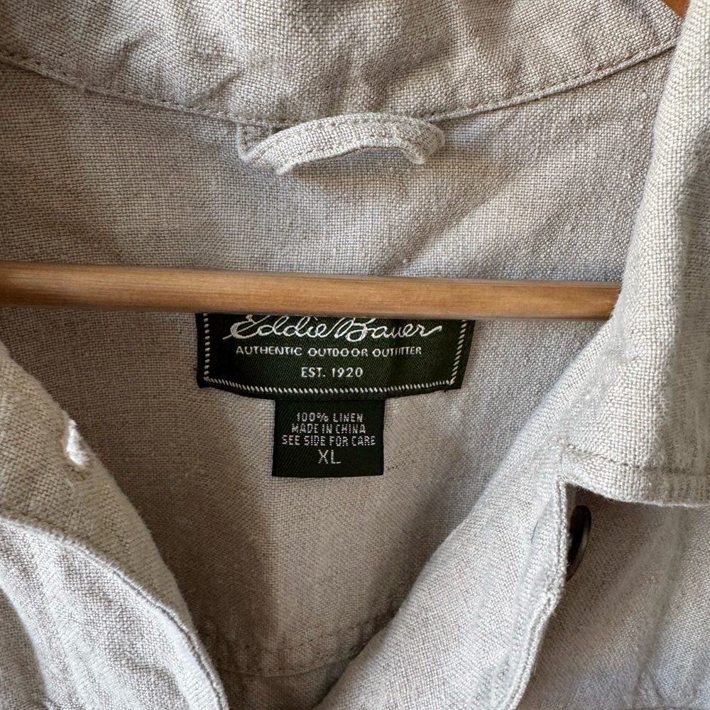 CONSIGNED—Vintage Eddie Bauer Beige Linen Jacket - Picture 7 of 8